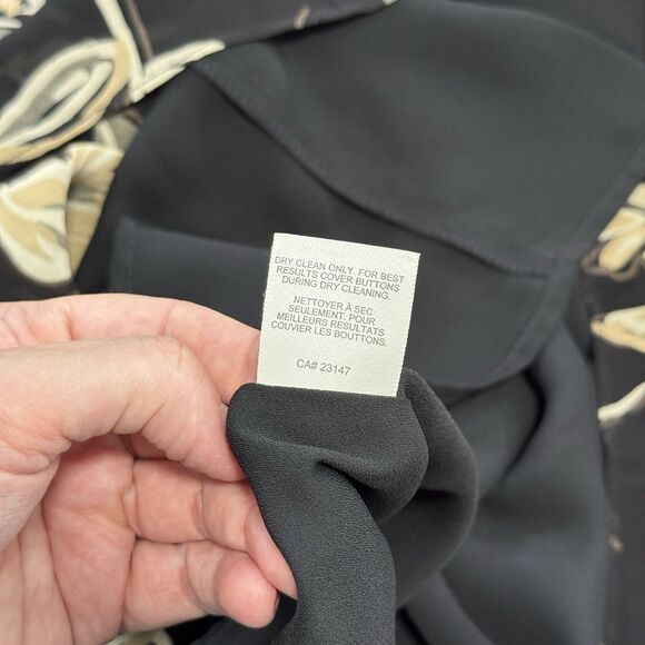 Vtg Talbots Midi Maxi Dress 14 Black Tan Floral Sleeveless Fairygrunge 90s Y2K - Picture 11 of 11